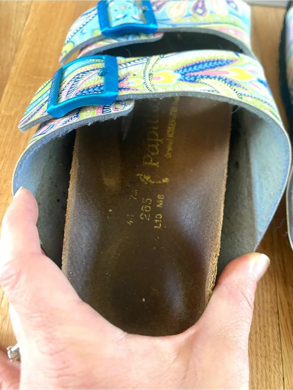 Birkenstock Papillio Arizona Sandals Paisley Blue Pink Size 41 US 8